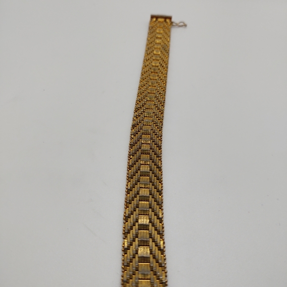 Vintage Gold Tone Mesh Bracelet - Branded Italy - Picture 3 of 6